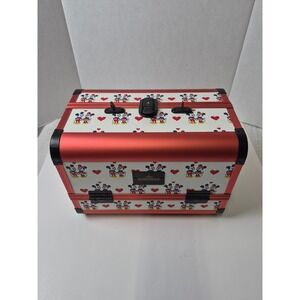 Impressions Vanity Disney Mickey Minnie Mouse Train Case Makeup Bag Red White